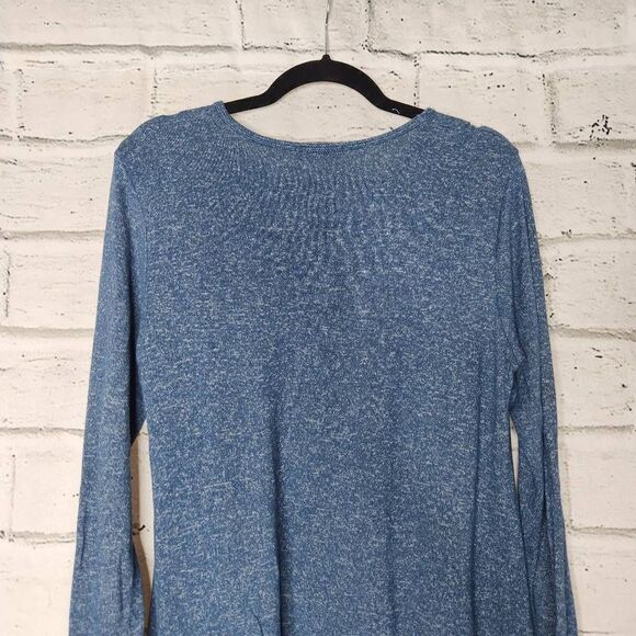 Jess and Jane Ferndale Knit Leaf Blue Long Sleeve Sweater Tunic Womens Small - Picture 9 of 16